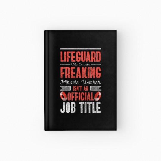 Lifeguards Swimming Pool Lifebuoy Swimming Trunks Hardcover Journal