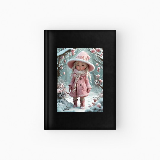 Full body of a realistic sweetness baby chibi girl Hardcover Journal