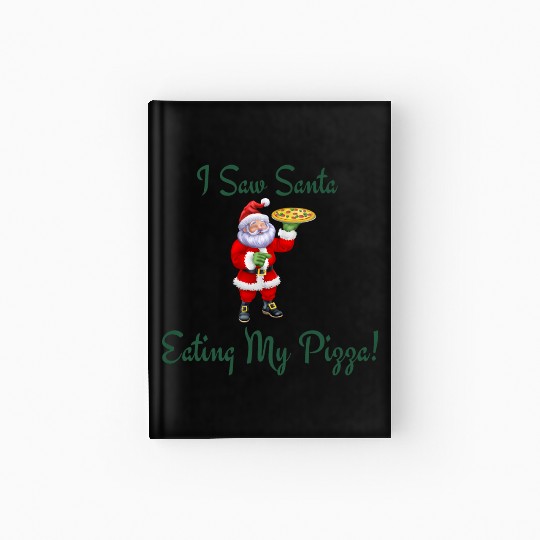 Funny Christmas Pizza Design Hardcover Journal