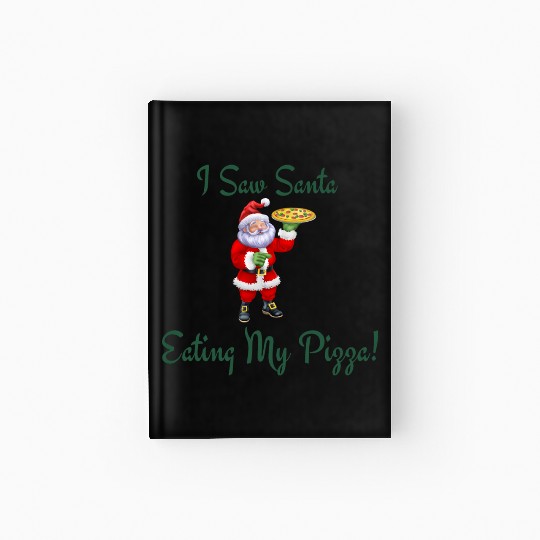 Funny Christmas Pizza Design Hardcover Journal