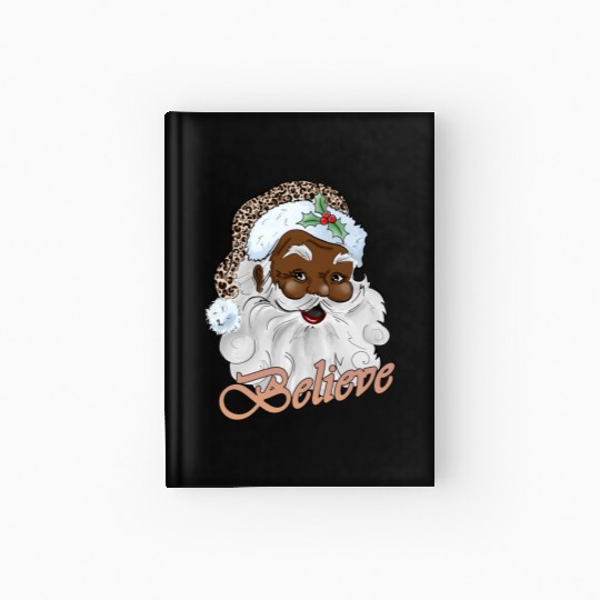 Black Santa, Merry Christmas Hardcover Journal