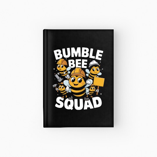 Fun Bumblebee Squad Cartoon Art Hardcover Journal