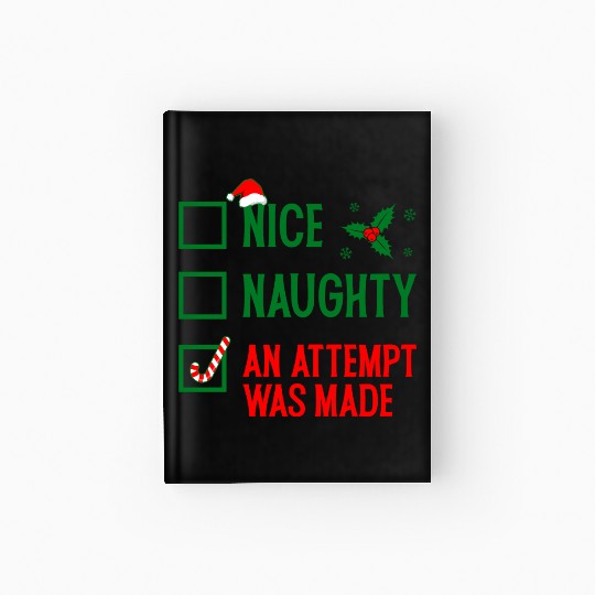 Nice Naughty Checklist - Funny Christmas Hardcover Journal