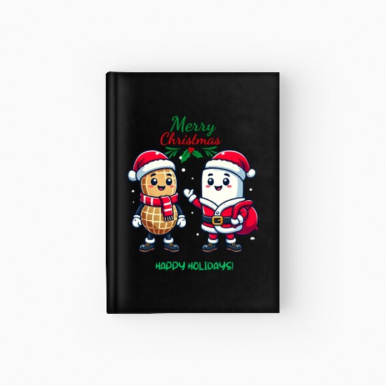Cute Christmas Peanut and Marshmallow Friends Hardcover Journal