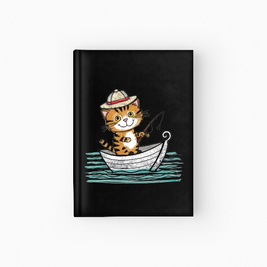 Fishing Feline Hardcover Journal