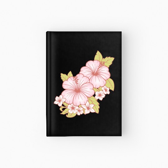 Hawaii Hawaiian Girl Hibiscus Flower Hardcover Journal