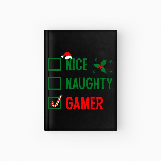 Nice Naughty Gamer Christmas Hardcover Journal