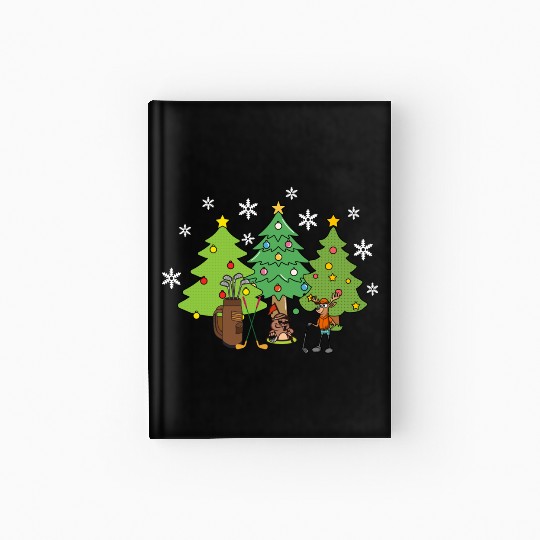 sport funny animal moose playing golf Hardcover Journal