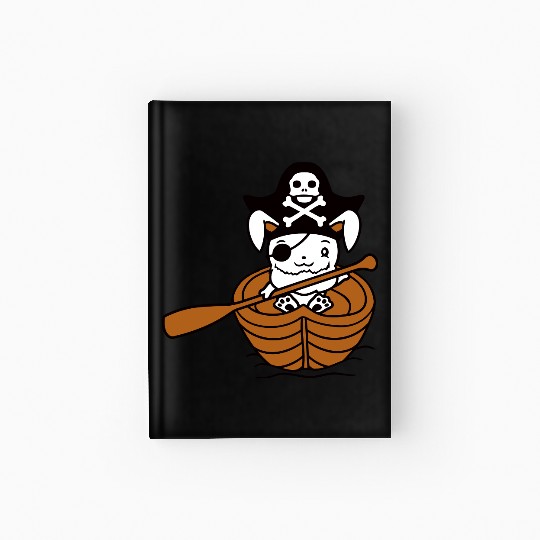 Rabbit Pirate Paddle Bunny Buccaneer Rowboat Comic Hardcover Journal