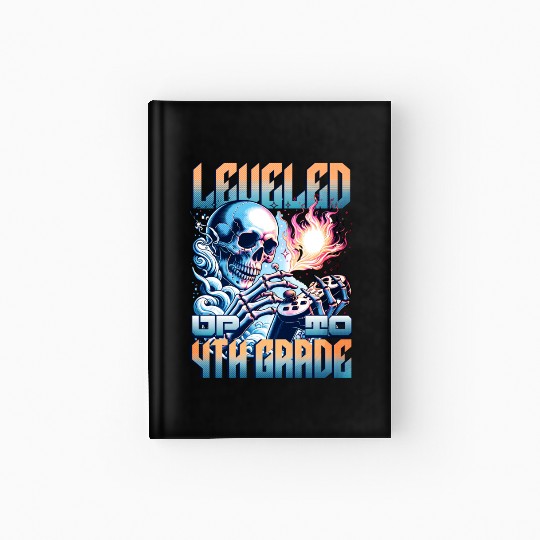 Levelled up to 4th grade, gamer society, school Hardcover Journal