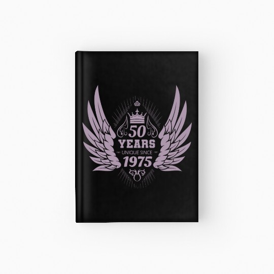 50th Birthday Unique Angel Crown Wings Hardcover Journal