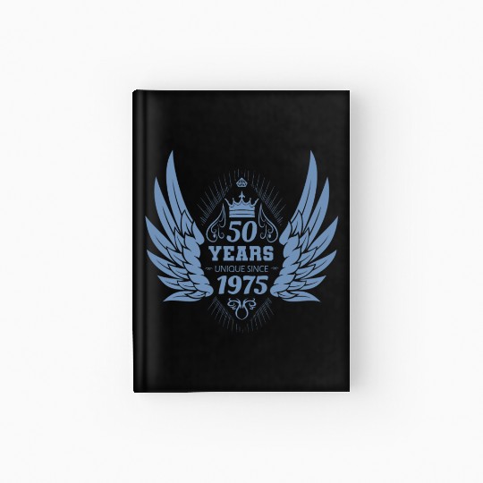 50th Birthday Unique Angel Crown Wings Hardcover Journal