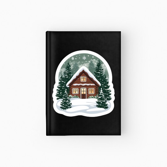 Cozy Cabin in Winter Wonderland Hardcover Journal