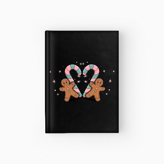 Festive Candy Cane & Gingerbread Holidays Hardcover Journal