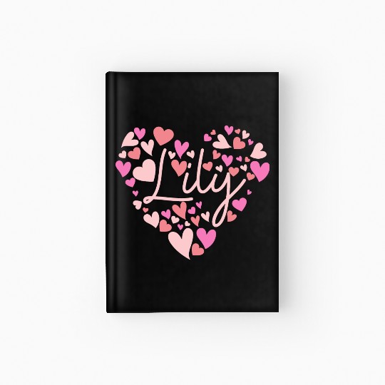 I love Lily hearts in Green Hardcover Journal