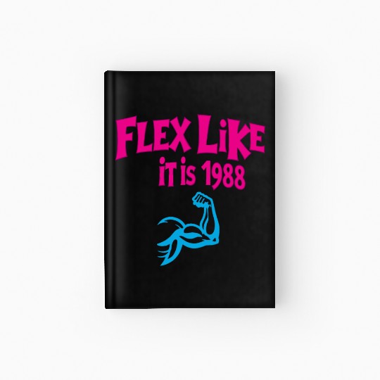 80s Fitness Enthusiast Retro Workout and Neon Hardcover Journal