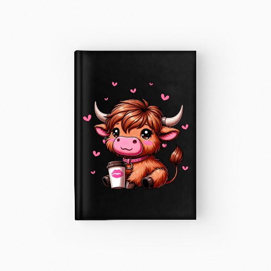 Highland Cow Valentines Hardcover Journal