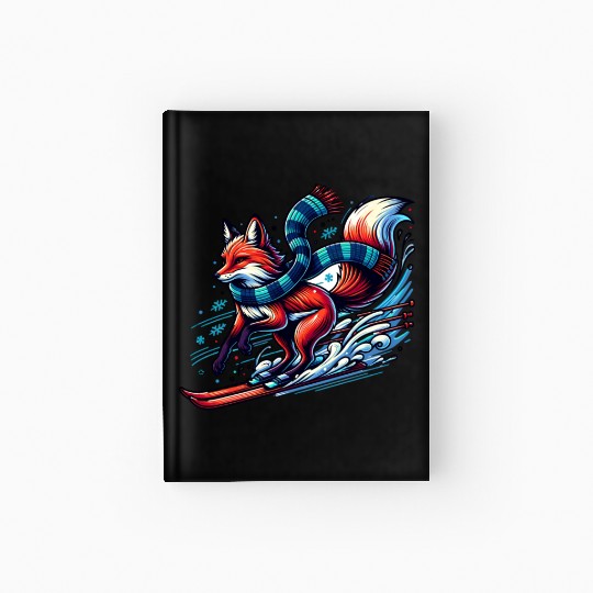 Fox Skiing Adventure in Winter Wonderland Hardcover Journal