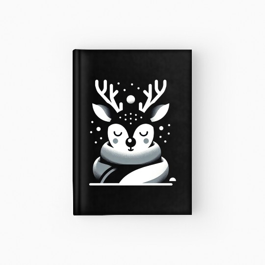 Winter Serenity Deer Illustration Hardcover Journal