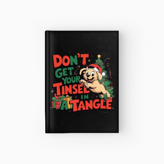 Puppy Tinsel in a Tangle Hardcover Journal
