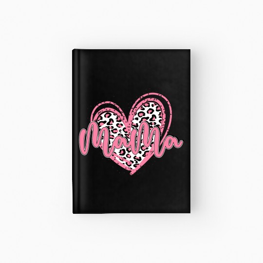 Heart Mama Valentines Pink Leopard Hardcover Journal