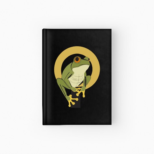 Elegant Green Frog with Gold Accents Hardcover Journal