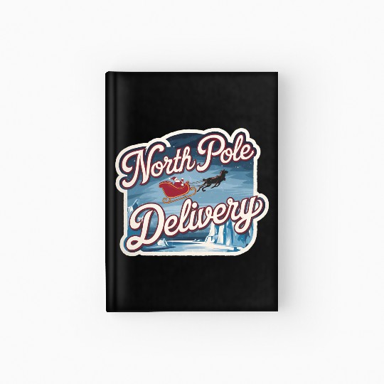 Magical Arctic Night Santa Sleigh North Pole Hardcover Journal