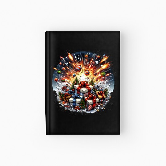 Exploding Presents Fireworks - Christmas Gifts Hardcover Journal