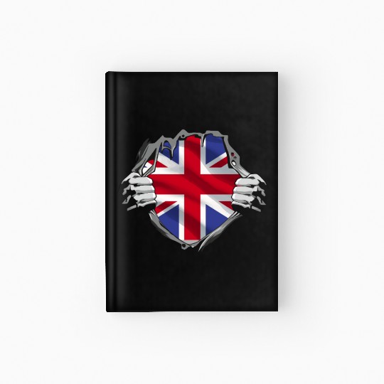 Union Jack Ripped Style UK Pride Hardcover Journal