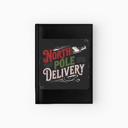 North Pole Express Vintage Style Retro Christmas Hardcover Journal
