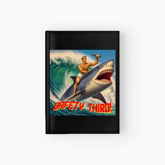 Retro Safety Third Shark Rodeo Hardcover Journal