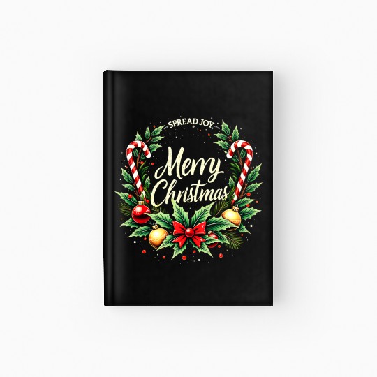 Spread Joy - Festive Merry Christmas Wreath Hardcover Journal