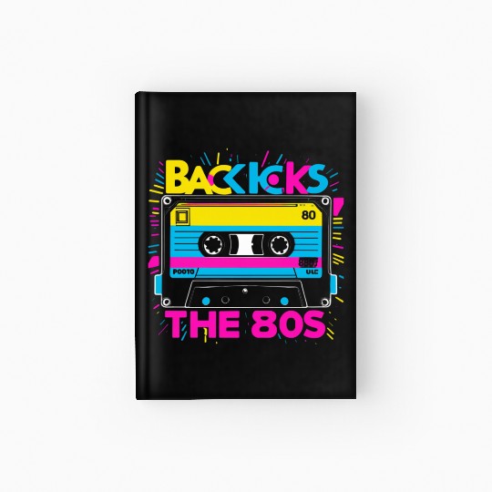 Back to the 80s Retro Cassette Tape Design - Vinta Hardcover Journal