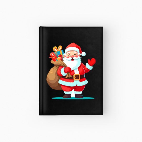 Joyful Santa with Gift Sack Design Hardcover Journal