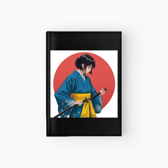 Blossom and Blade: Kimono-Clad Warrior Girl, Japan Hardcover Journal