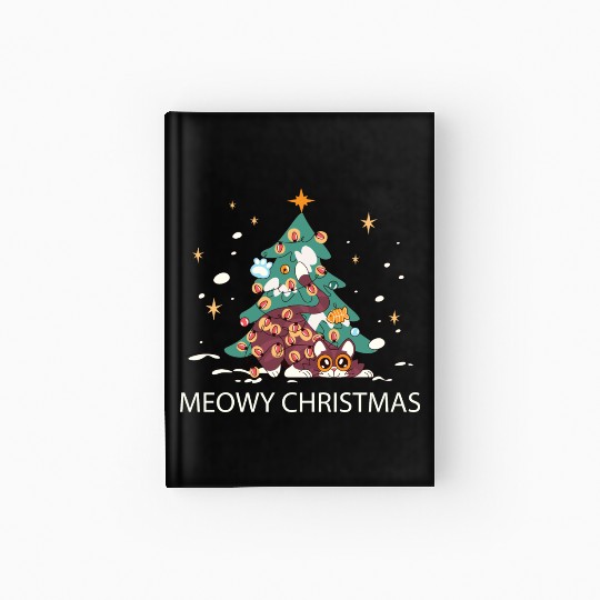 Meowy Christmas Tree Surprise Hardcover Journal