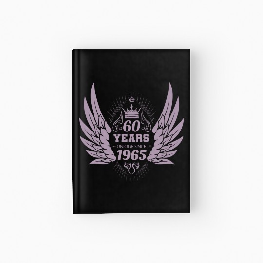 60 Years Unique Angel Wings Crown Hardcover Journal