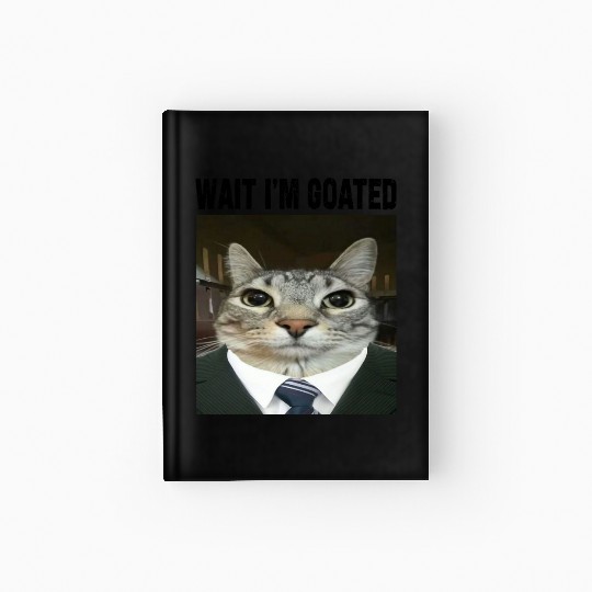 WAIT I'M GOATED Cat Meme Hardcover Journal Funny Casual Wear