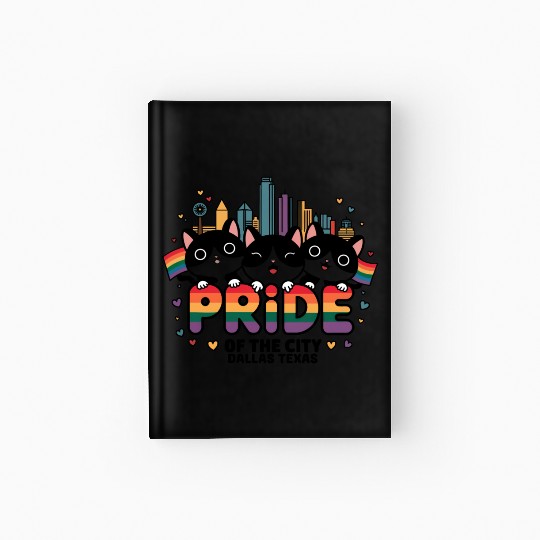 Pride of Dallas City Texas USA Rainbow Flag Hardcover Journal