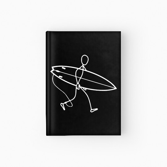 Surfer walking with surfboard Hardcover Journal
