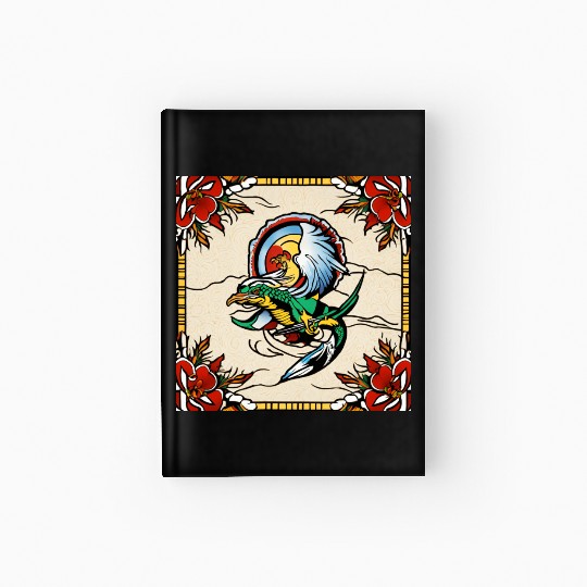 Dragonbird in Stained-Glass Garden" Hardcover Journal