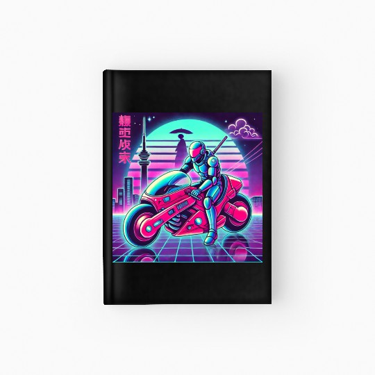 Cyberpunk Neon Rider Hardcover Journal