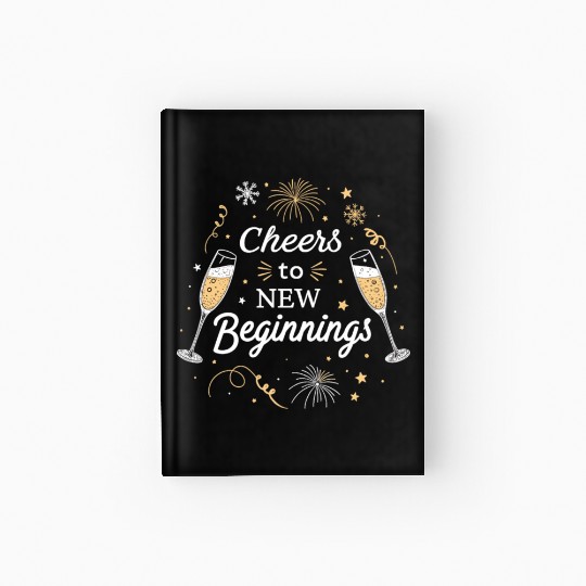 Cheers To New Beginings - Festive New Year's Eve Hardcover Journal