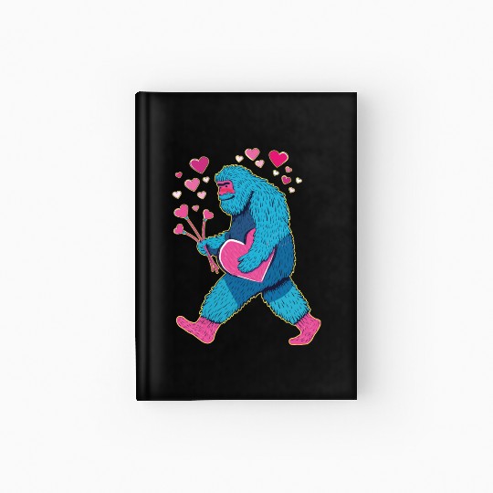 Bigfoot Heart Valentine's Day Boys Girls Kids Lov Hardcover Journal