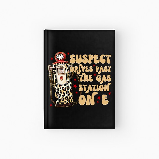 Funny Gas Station Leopard Print Design Hardcover Journal