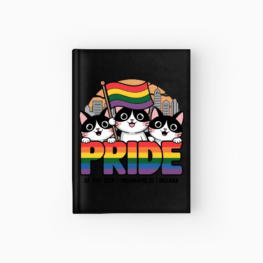 Pride of Indianapolis City Indiana USA Rainbow Fla Hardcover Journal