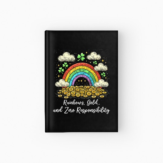 Lucky Rainbow and Gold Design Hardcover Journal