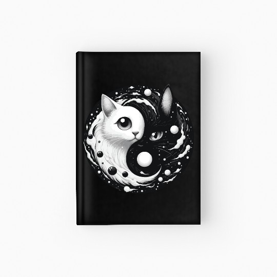 Ying and Yang Cats Asian Meditation Gift Idea Hardcover Journal