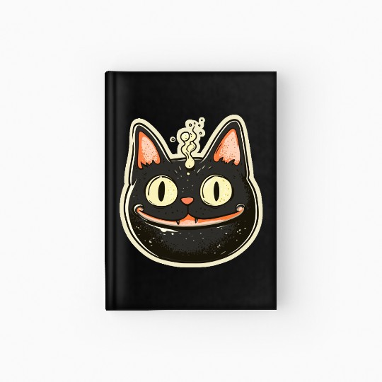 Cat Boiler Cat Witch Halloween Hardcover Journal