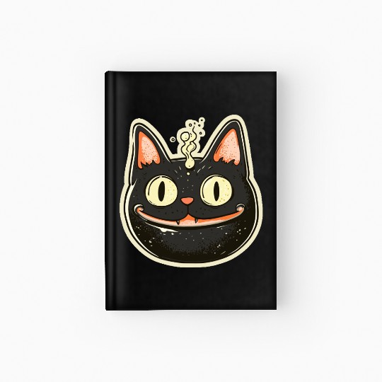 Cat Boiler Cat Witch Halloween Hardcover Journal